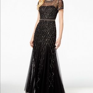 Adrianna Papell sequin black dress